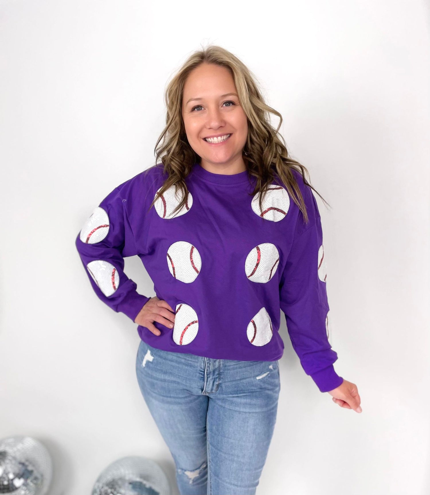 Sequin Sluggers Baseball Pullover (Multiple Colors!!)