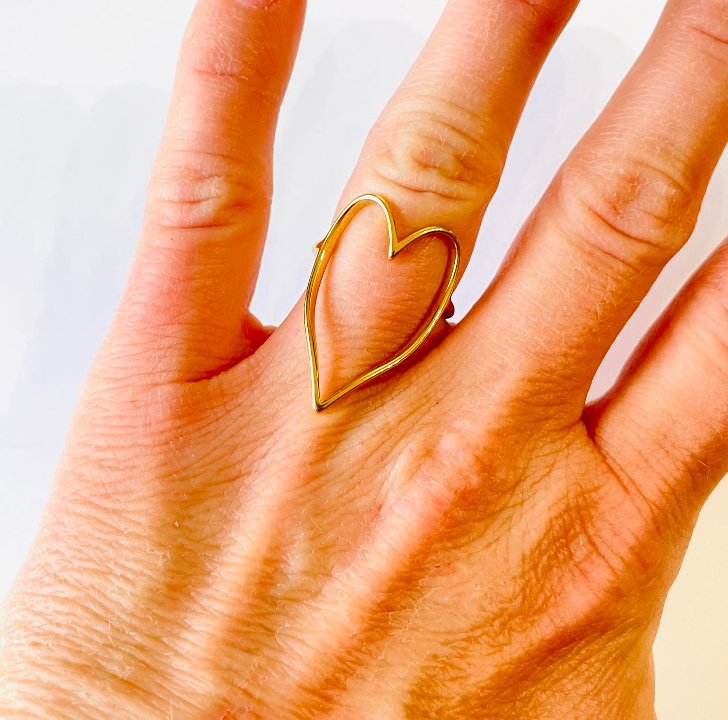 Large Hollow Heart Ring {Waterproof Jewelry}