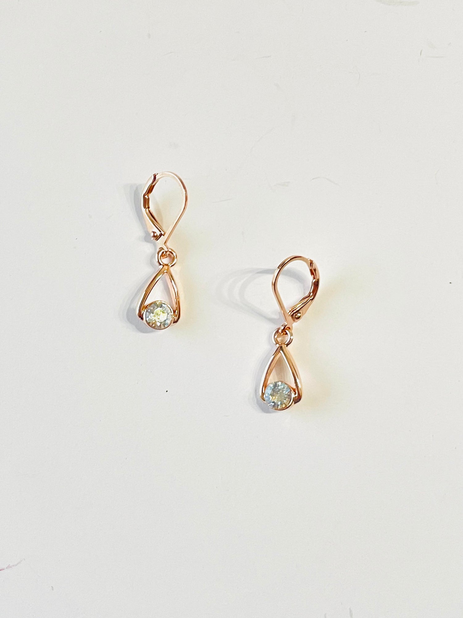 Rose Gold Triangle Dainty Earring in Moonlight