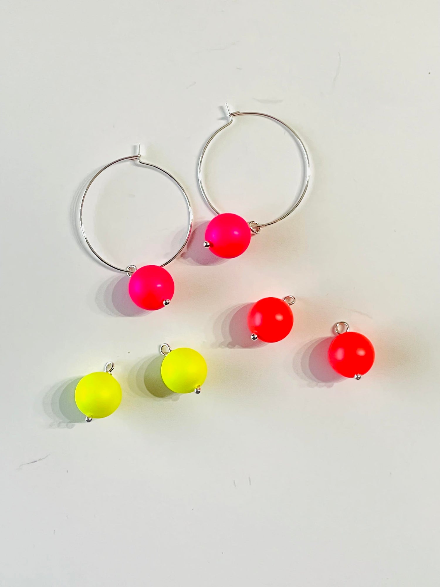 Interchangeable Neon Pearl Charm Earrings - KaraMarie