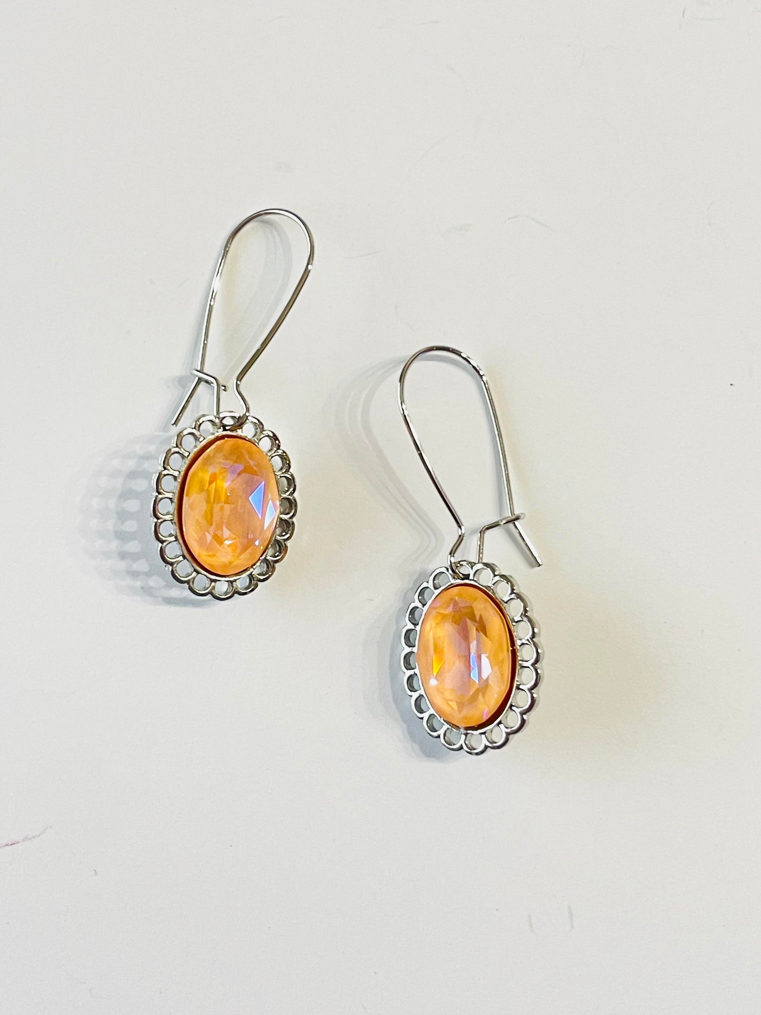 Peach Perfection Oval Drop Earrings