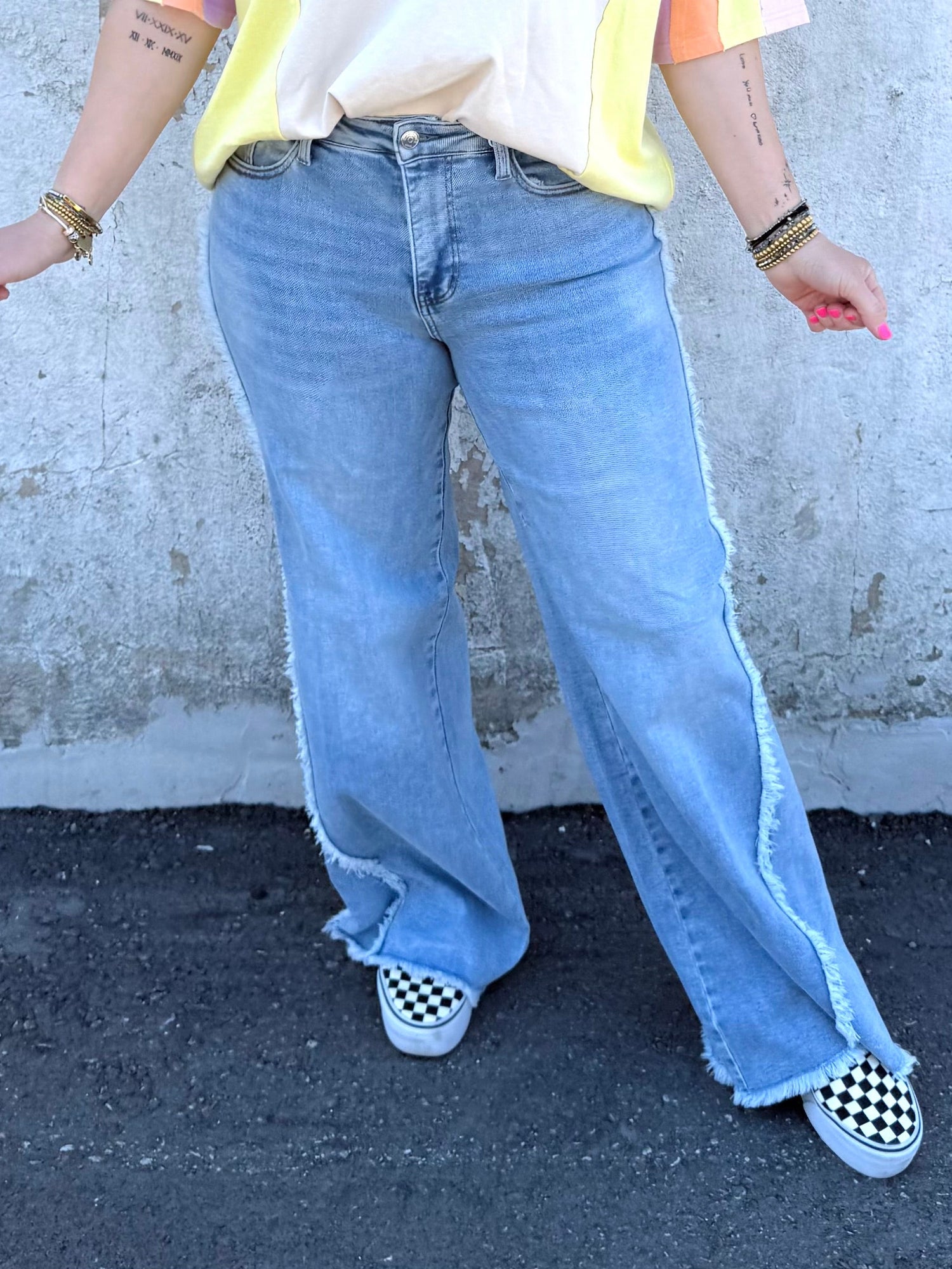 Judy Blue Rawline Wide-Leg Jeans {0-22W}