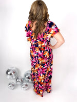 Oakley Off the Shoulder Maxi Dress - Navy Tropical {S-3X} - KaraMarie