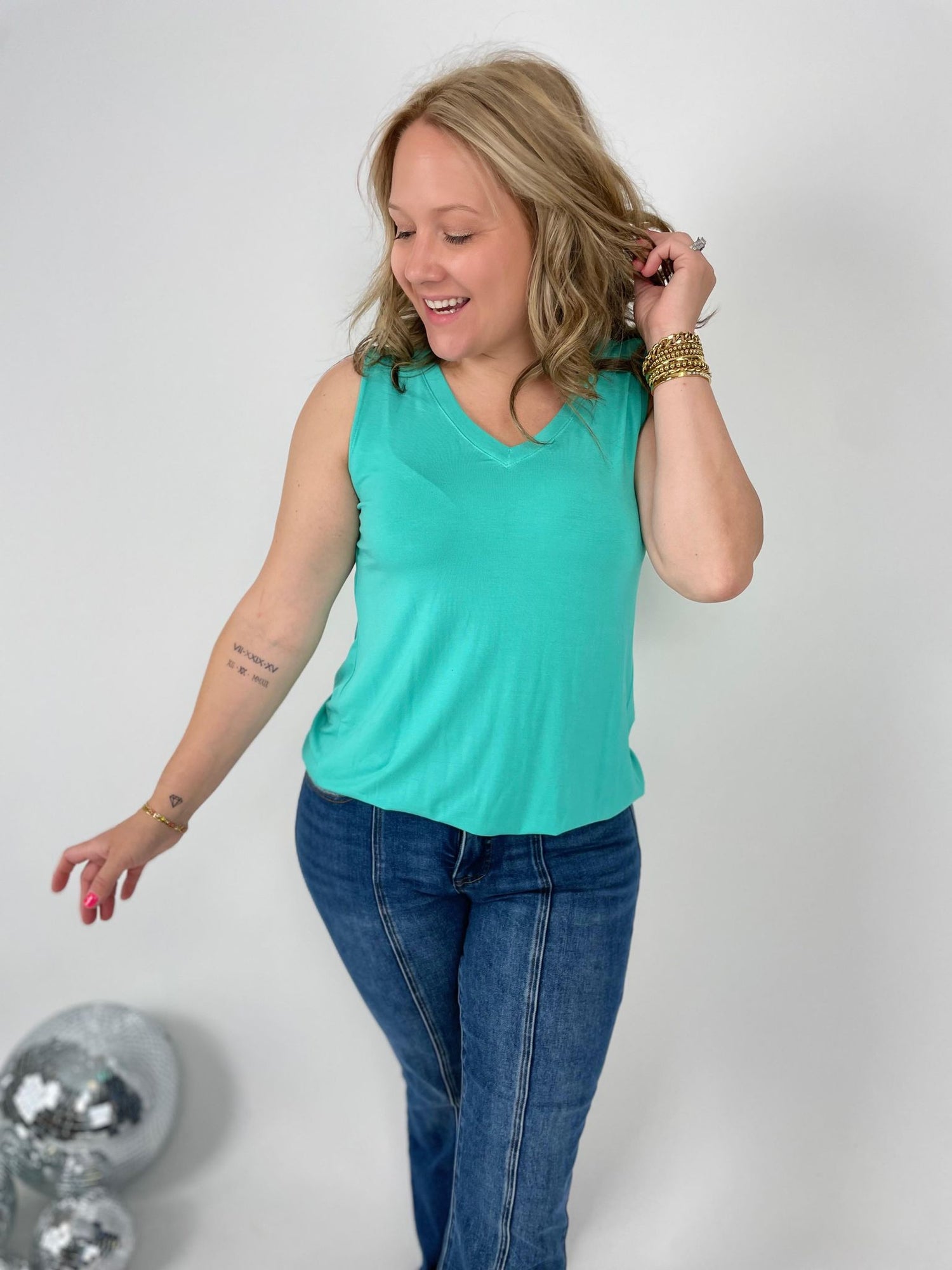 Make It Easy Sleeveless Top In Mint