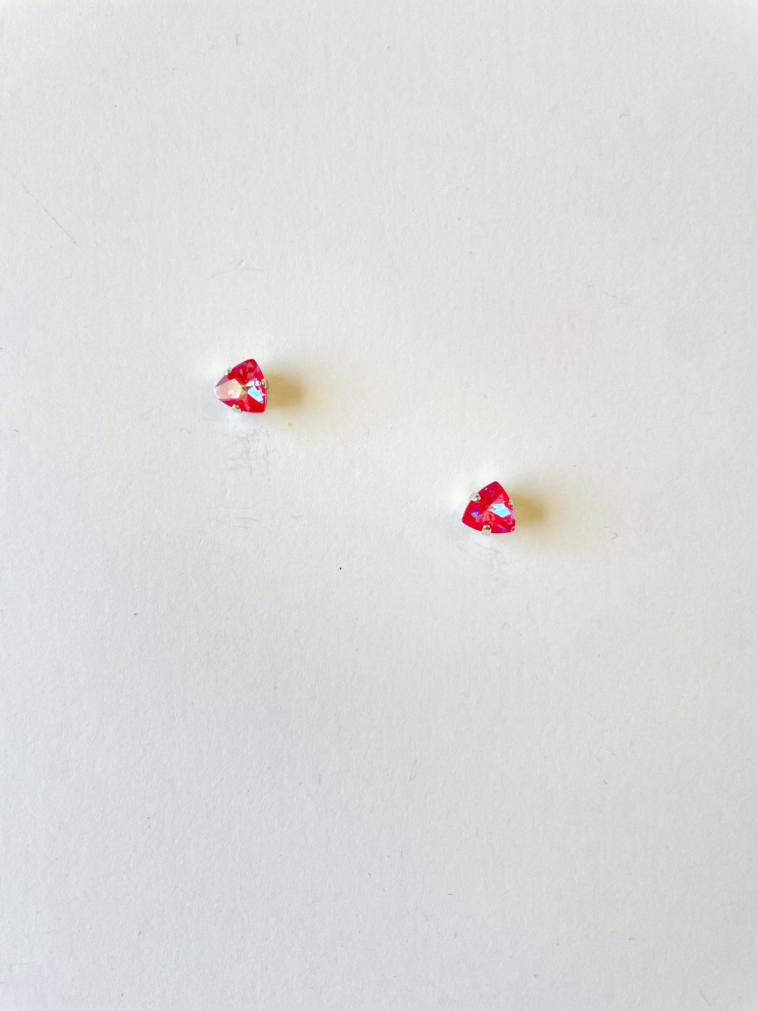 6mm Trilliant Earrings in Royal Red DeLite
