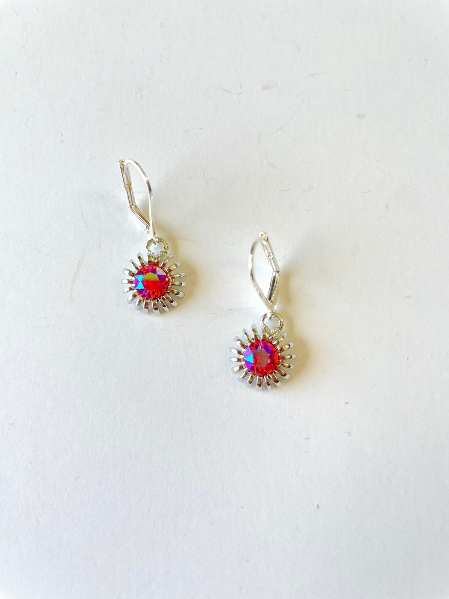 Simple Flower Earrings in Rose AB