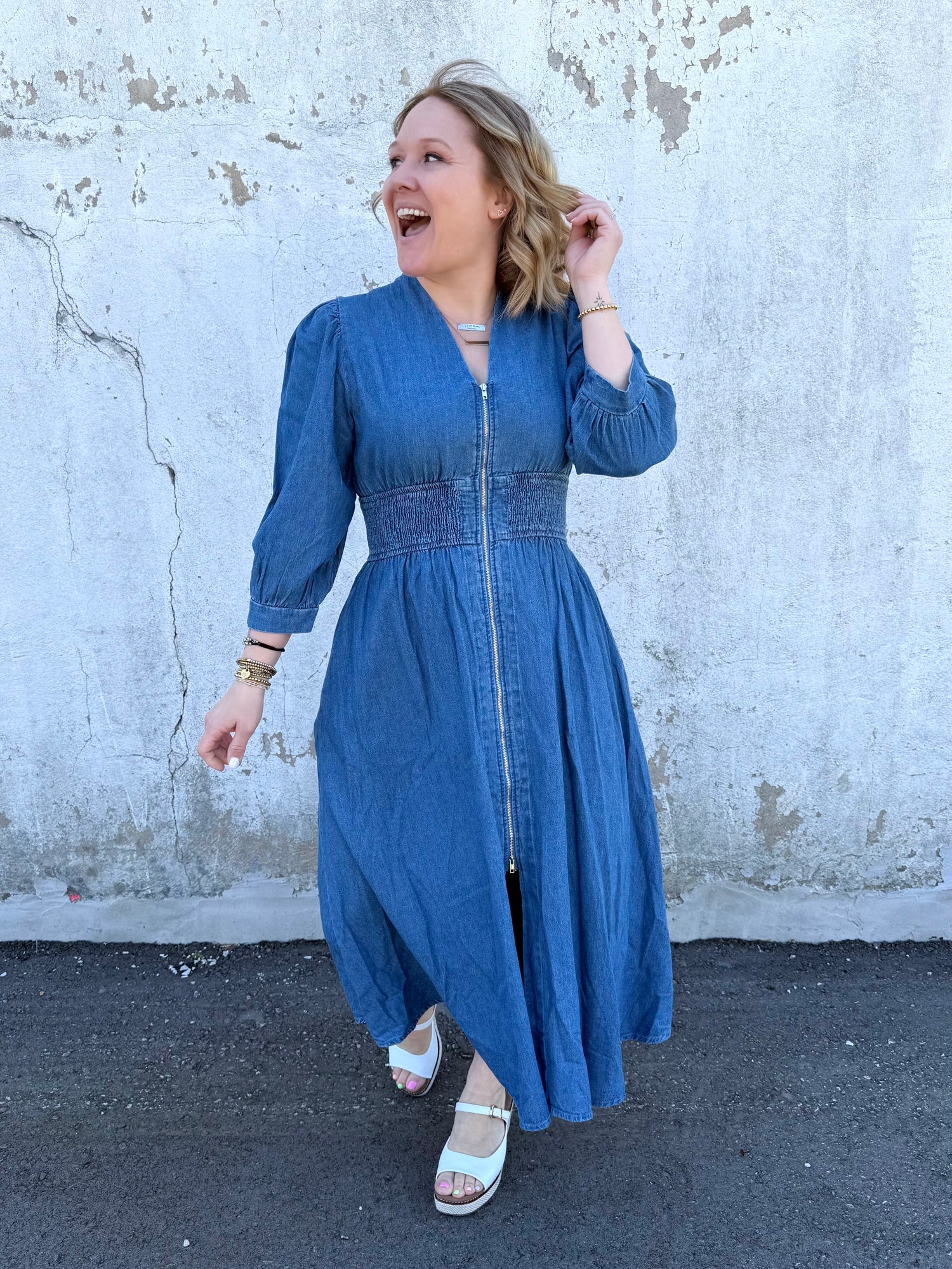 Everyday Denim Dress {S-L} - KaraMarie