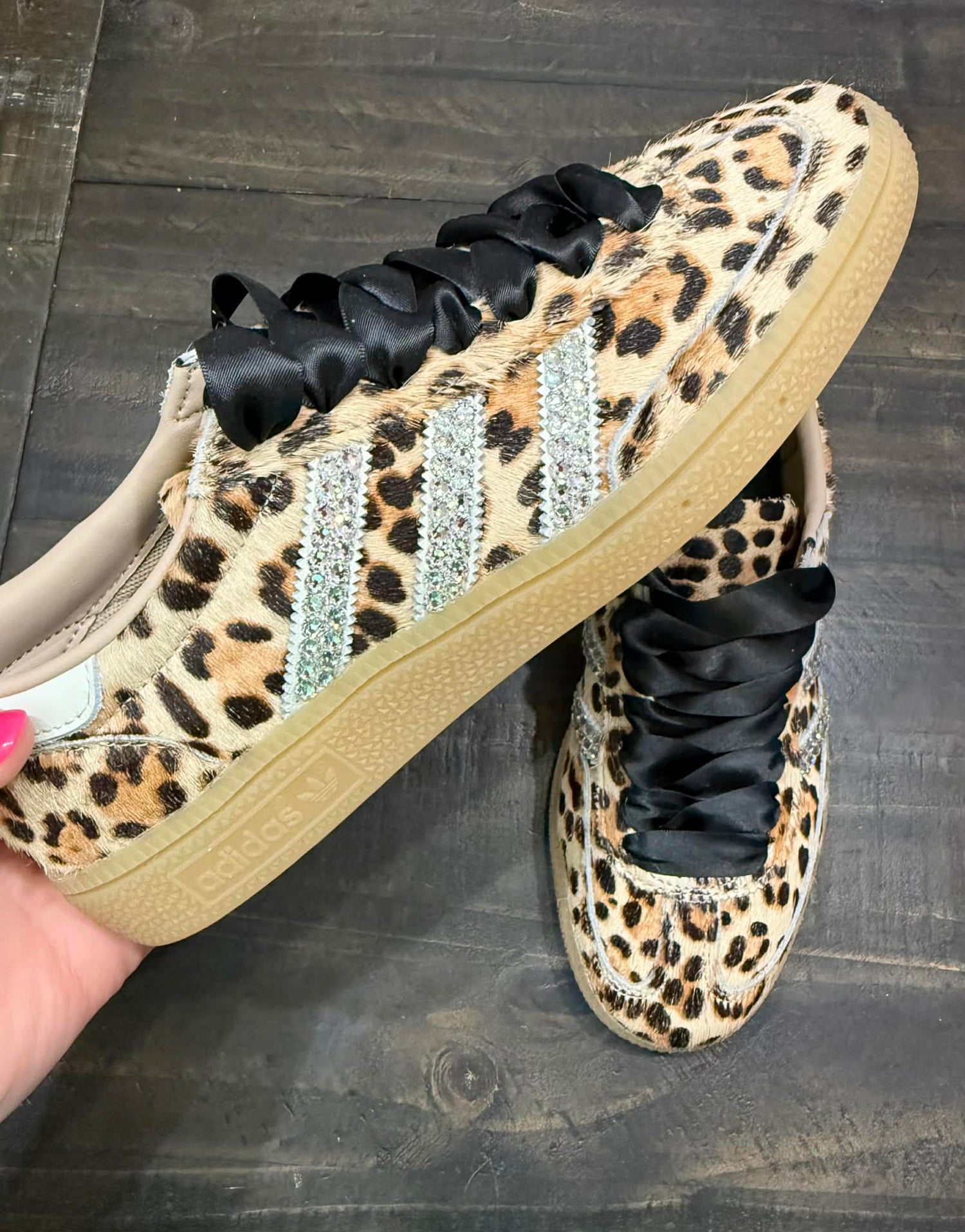 MARCH CRYSTALLIZED SHOE OF THE MONTH! Adidas Leopard Sneaker {CUSTOM ORDER!}