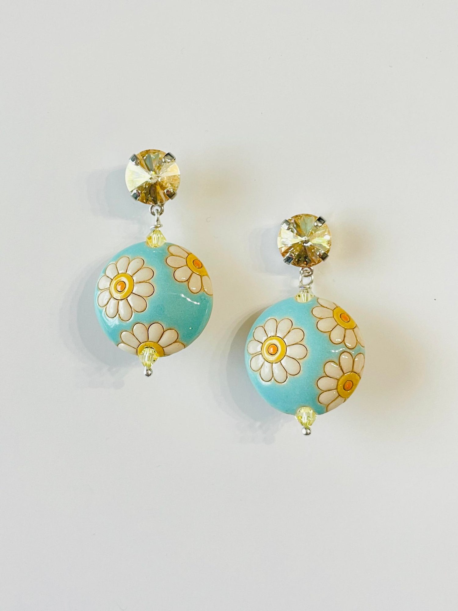 Blue Daisy Earrings