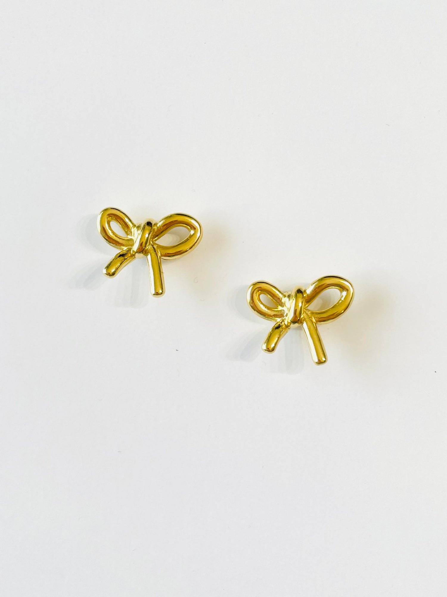 BOW STUD EARRINGS - Gold or Silver {Waterproof Jewelry}