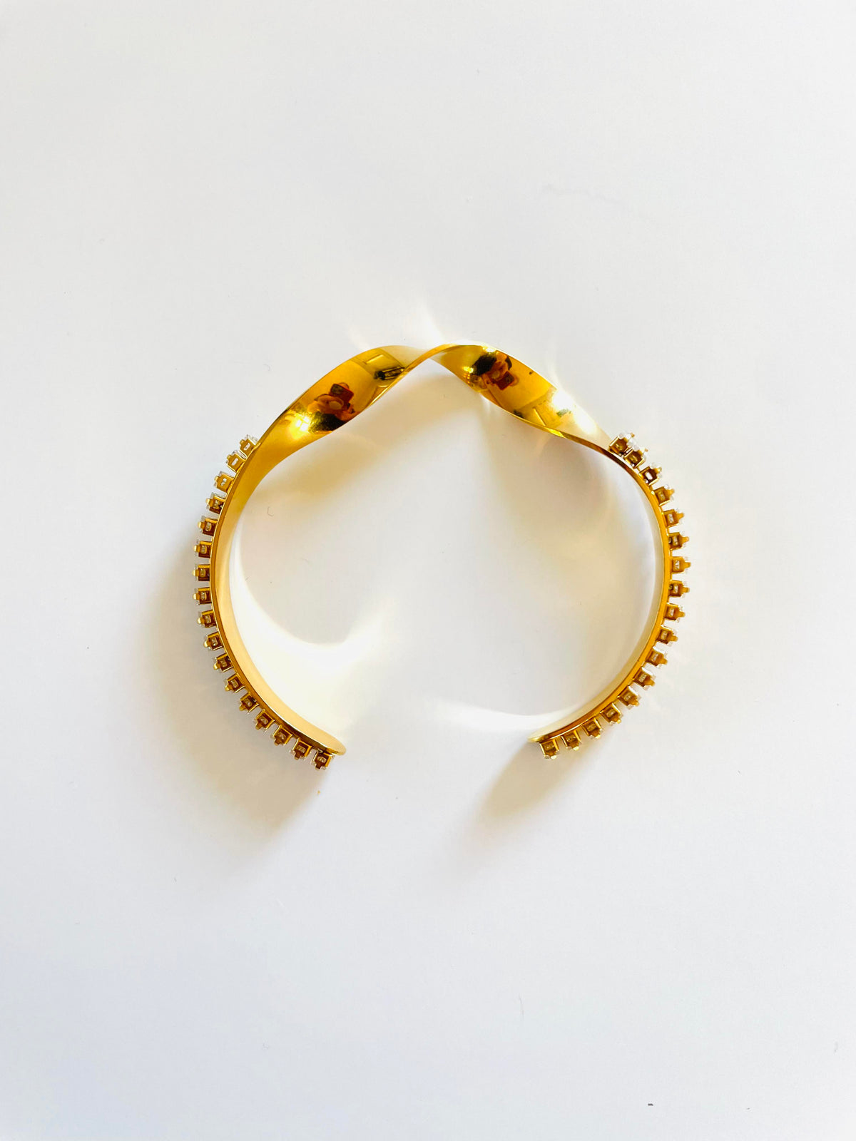 Rock Steady Diamond Cuff Bracelet - GOLD or SILVER  {Waterproof Jewelry!} - KaraMarie