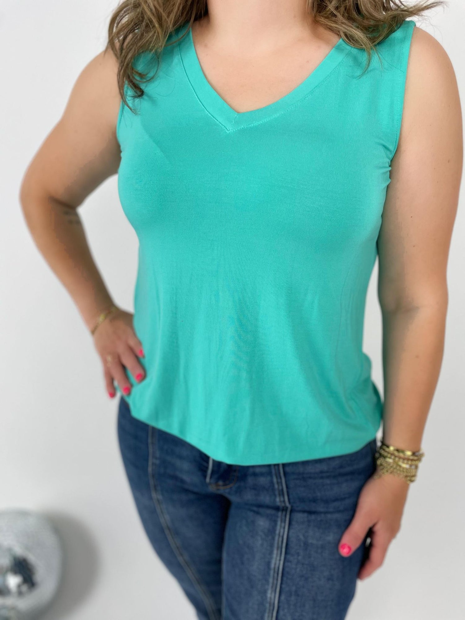 Make It Easy Sleeveless Top In Mint