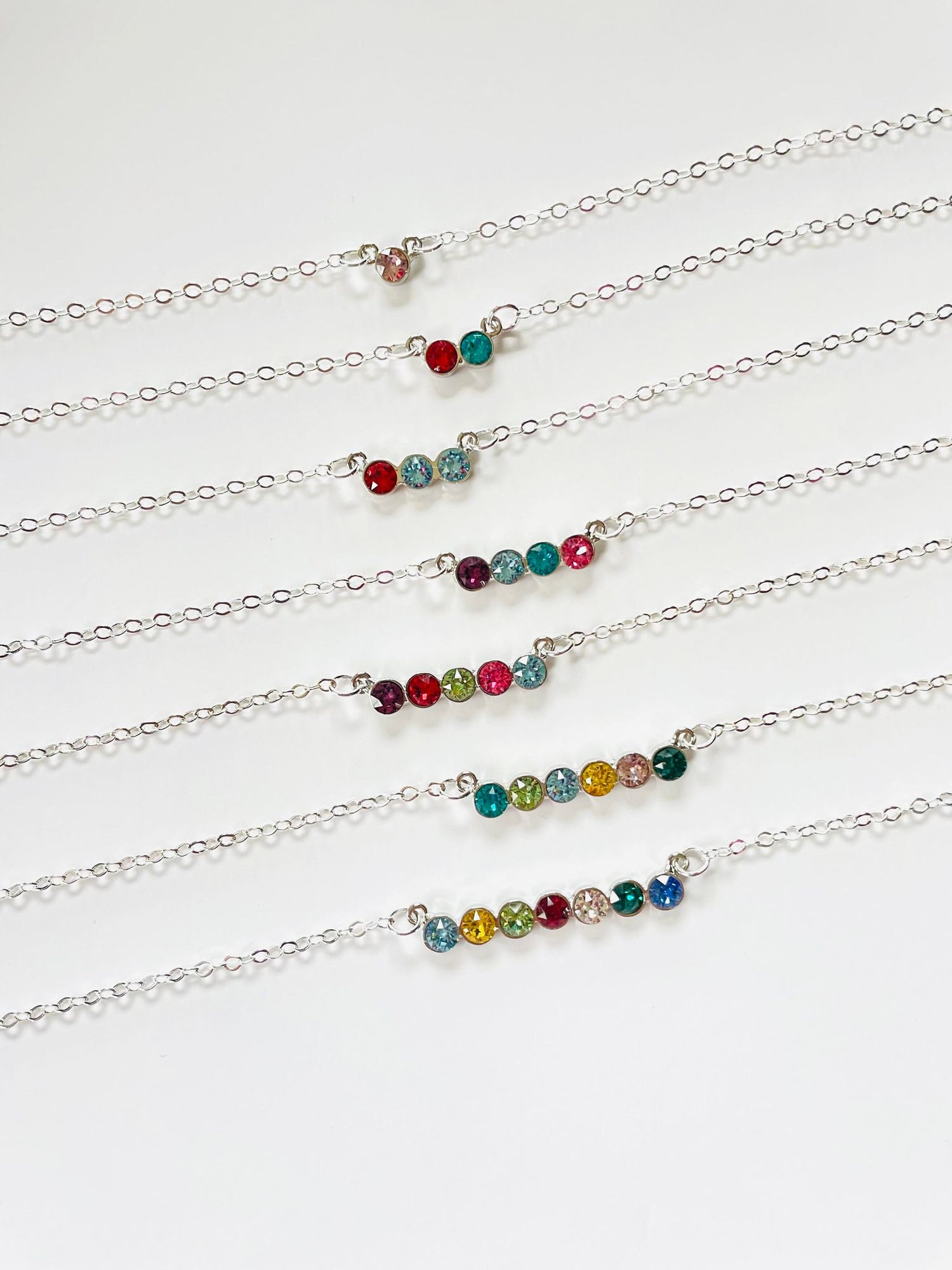Custom Birthstone Necklace! {1-7 Settings! Gold or Silver!}
