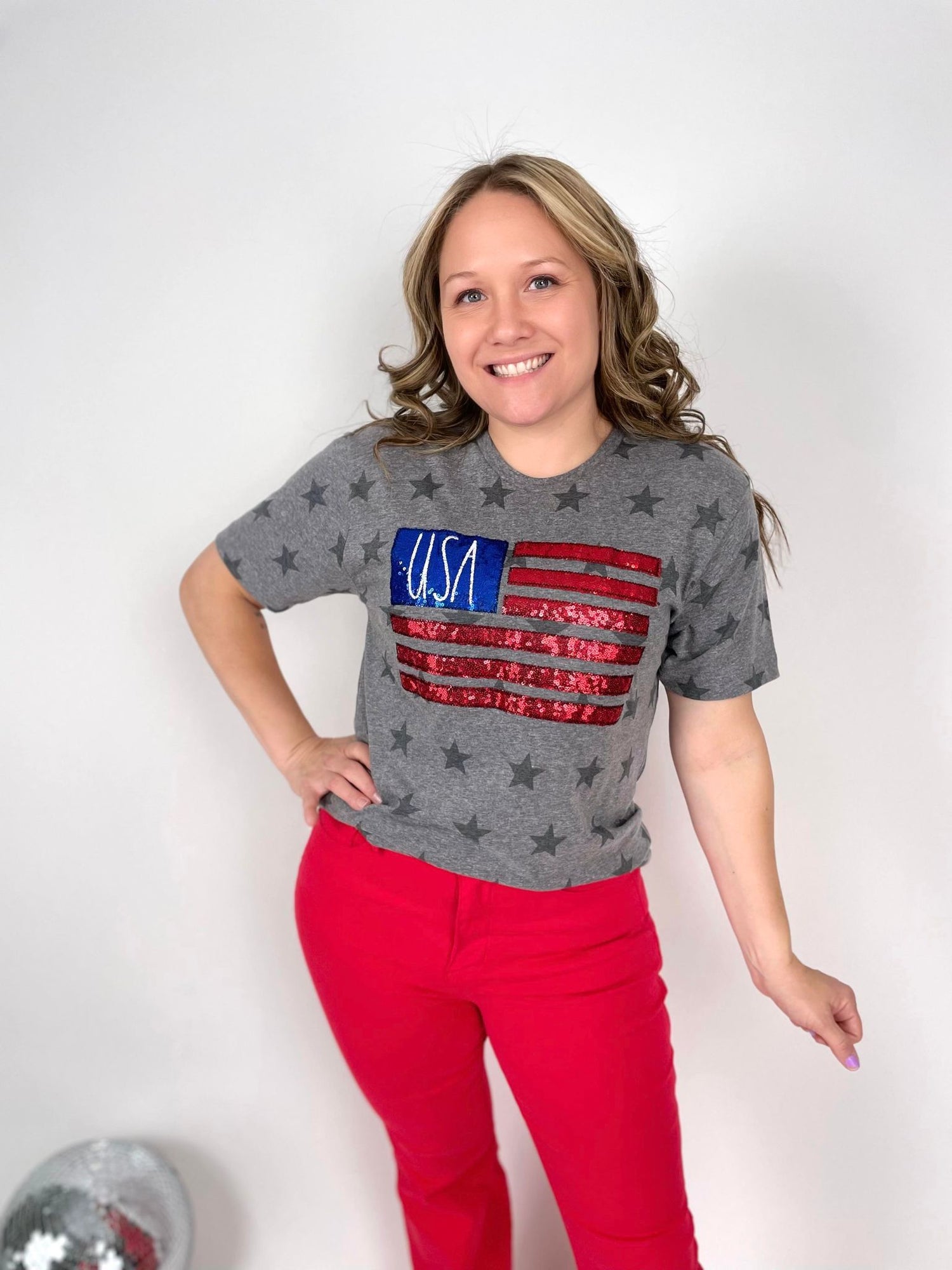 Sequin Flag Tee