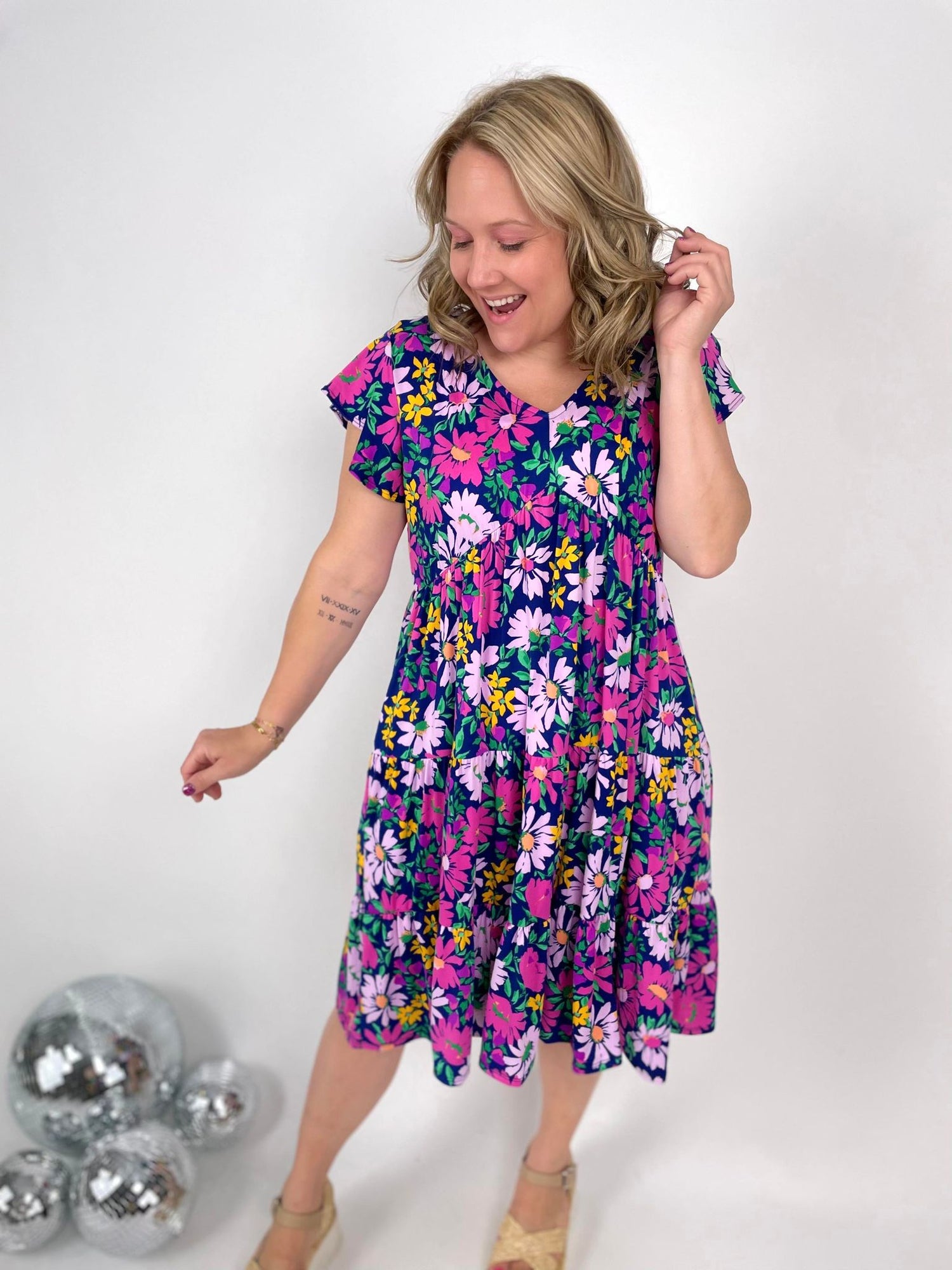 Plum Petals Babydoll Dress {S-3X}