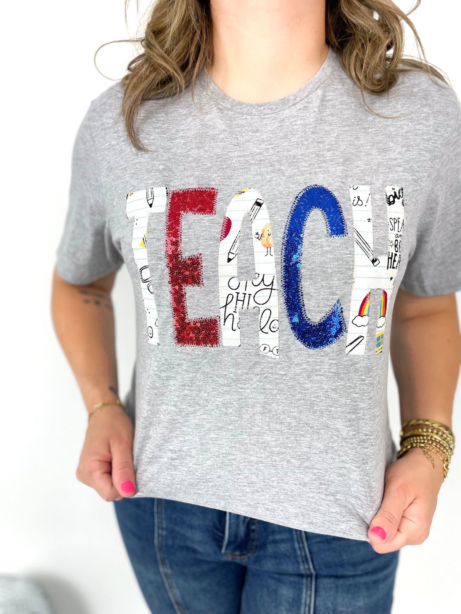 Sequin TEACH Tee - KaraMarie