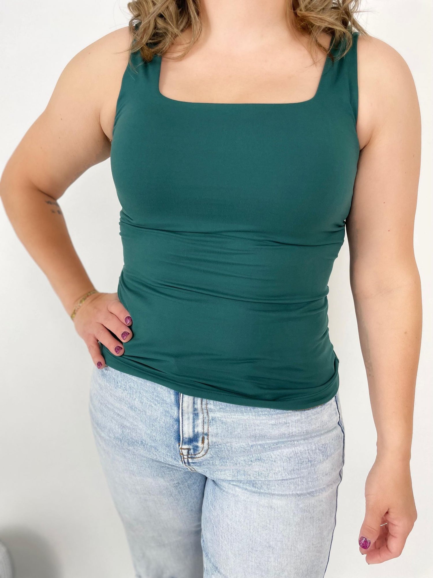 All-Day Comfort Tank in Evergreen