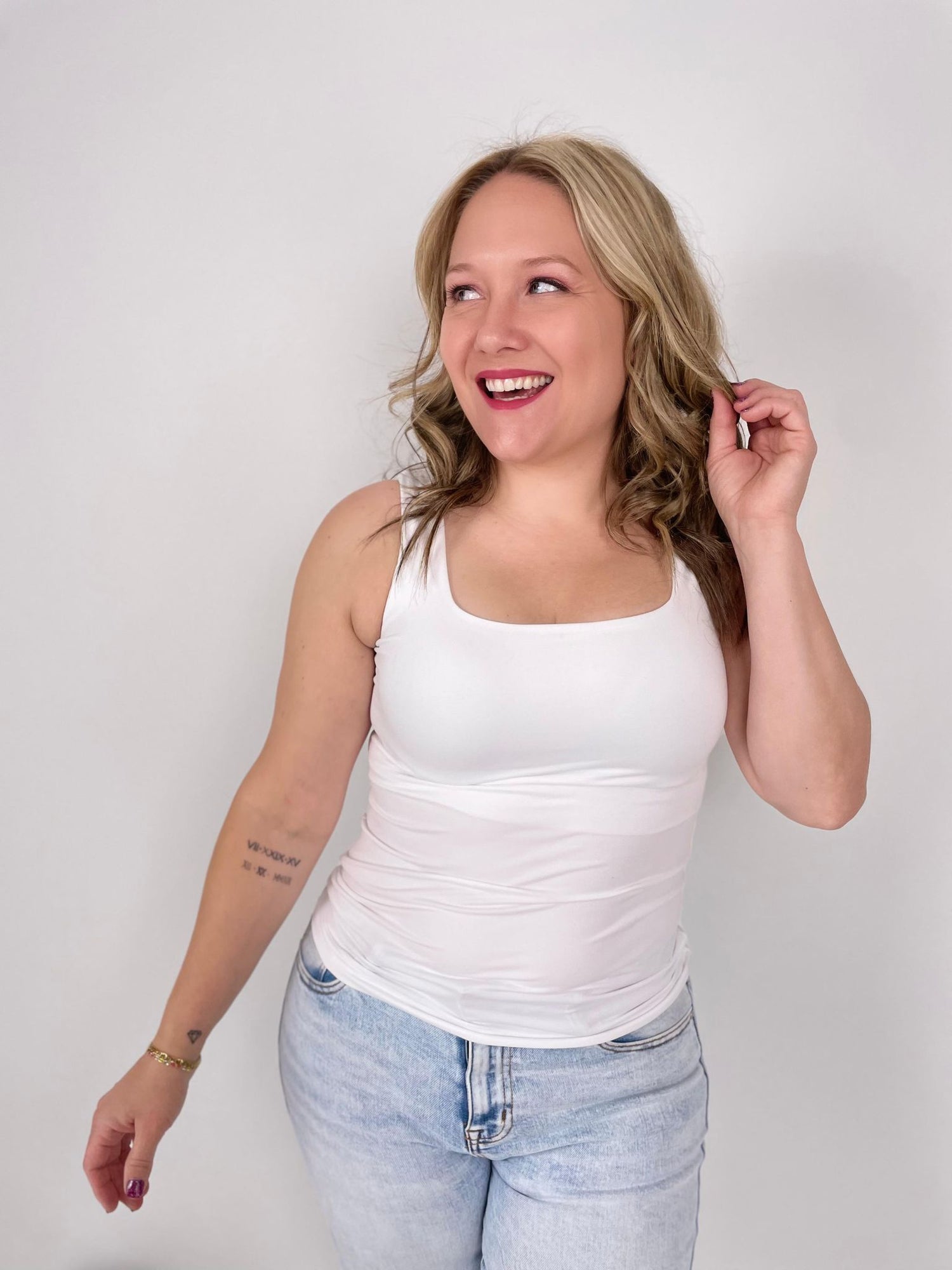 All-Day Comfort Tank in White {S-3X}