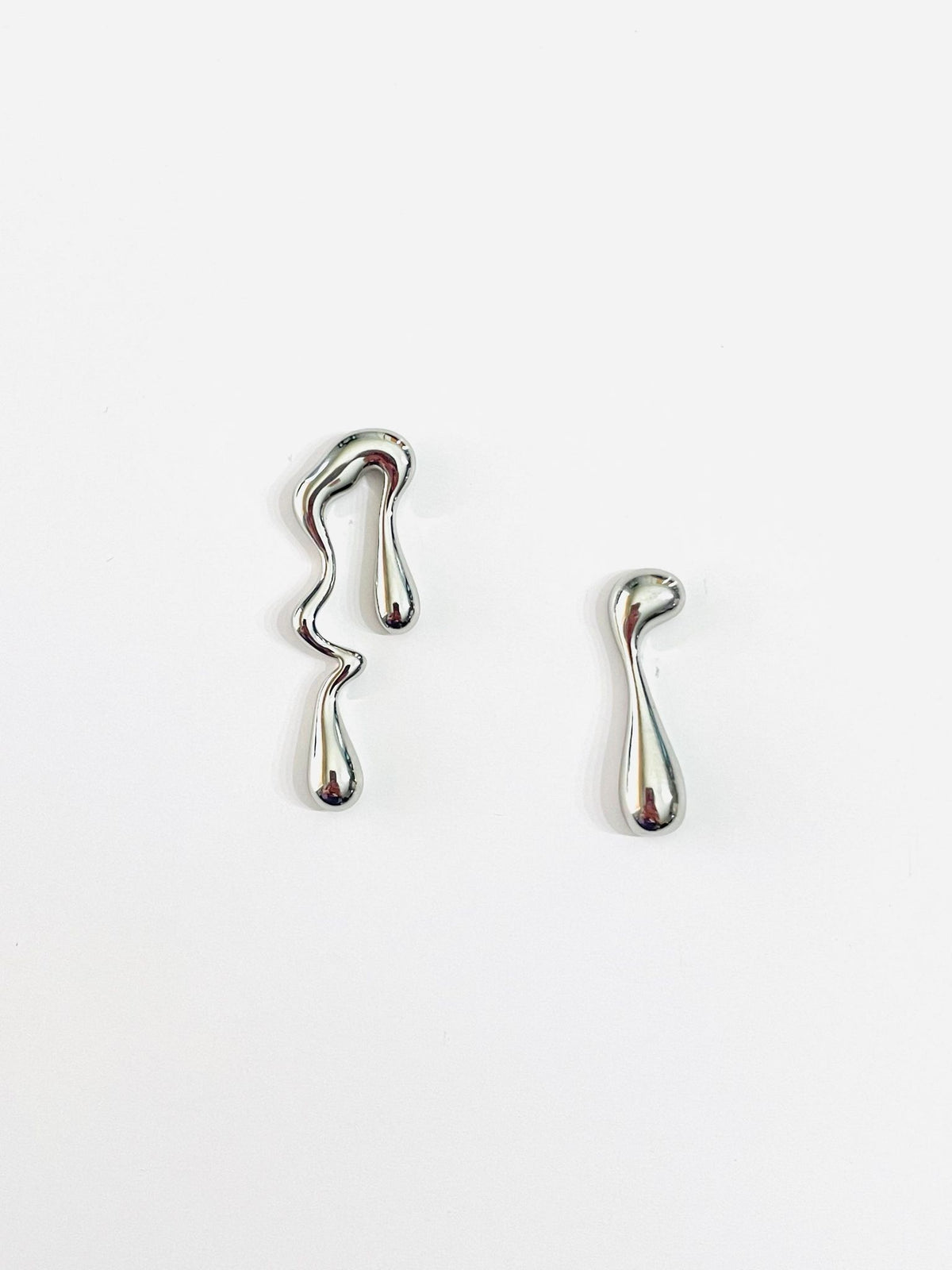Asymmetrical Fluid Earrings - GOLD or SILVER {Waterproof Jewelry!} - KaraMarie