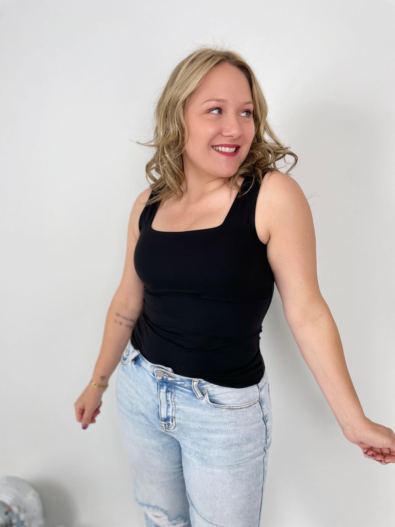 All-Day Comfort Tank in Black {S-3X}