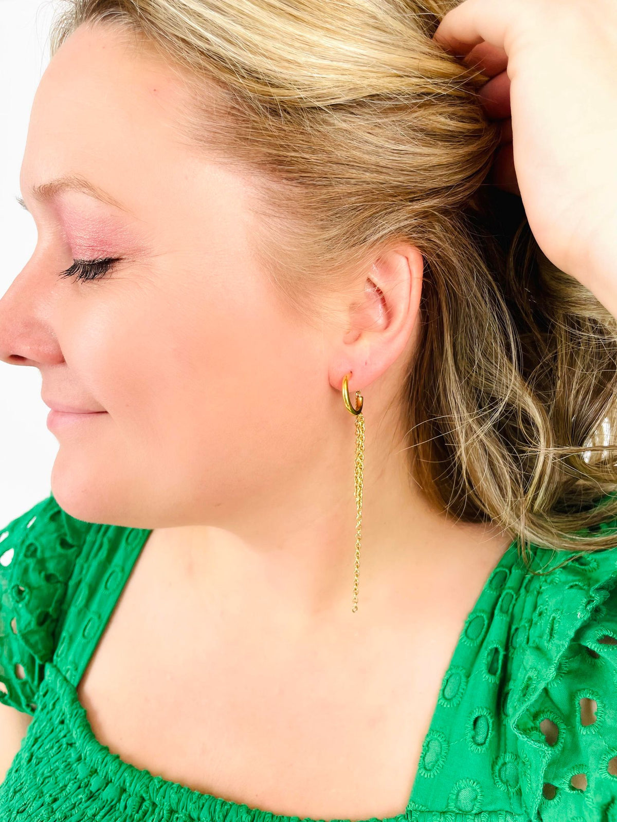Small Hoop Chain Earrings {Waterproof} - KaraMarie