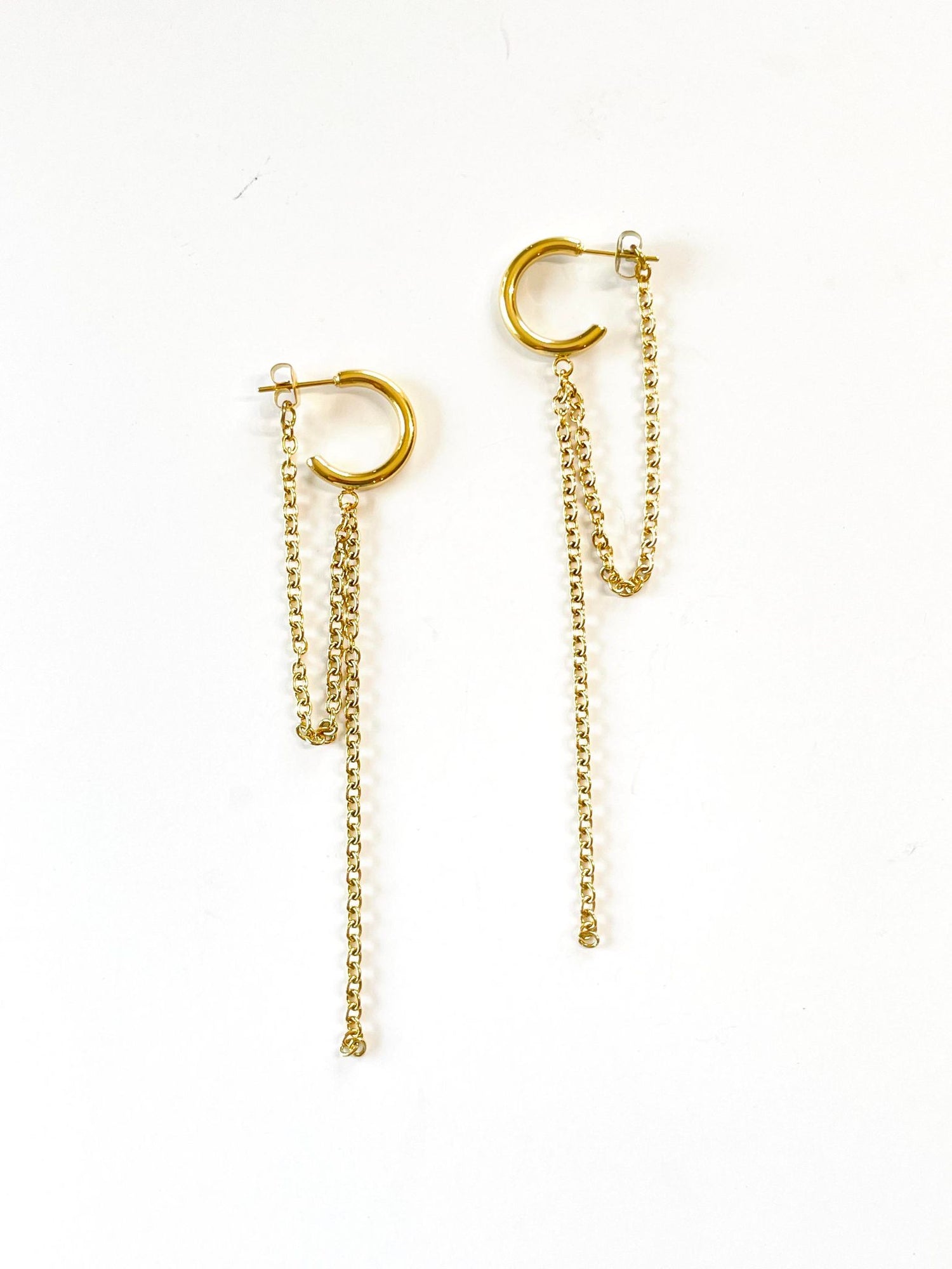 Small Hoop Chain Earrings {Waterproof} - KaraMarie