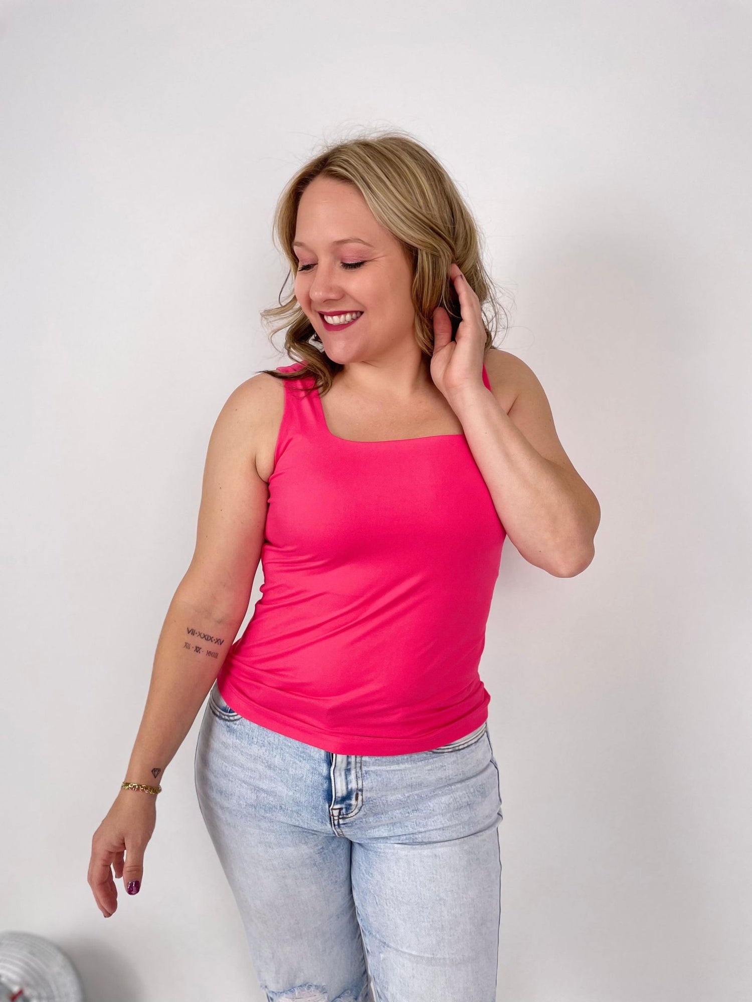 All-Day Comfort Tank in Flamingo Pink {S-3X}
