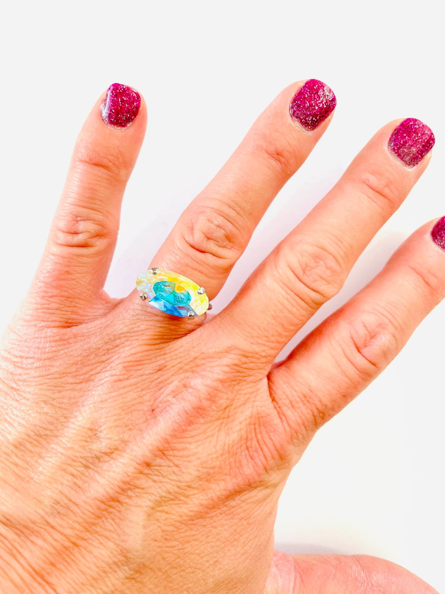 Sideways Oval Ring in AB