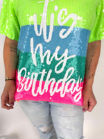 It's My Birthday Puff Sleeve Shirt Dress In Neon {S-L} - KaraMarie