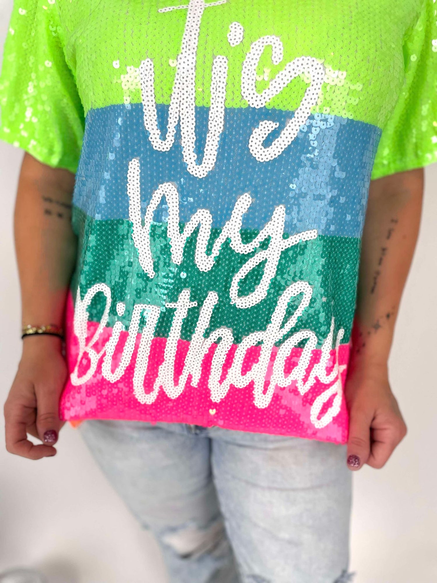 It's My Birthday Puff Sleeve Shirt Dress In Neon {S-L} - KaraMarie