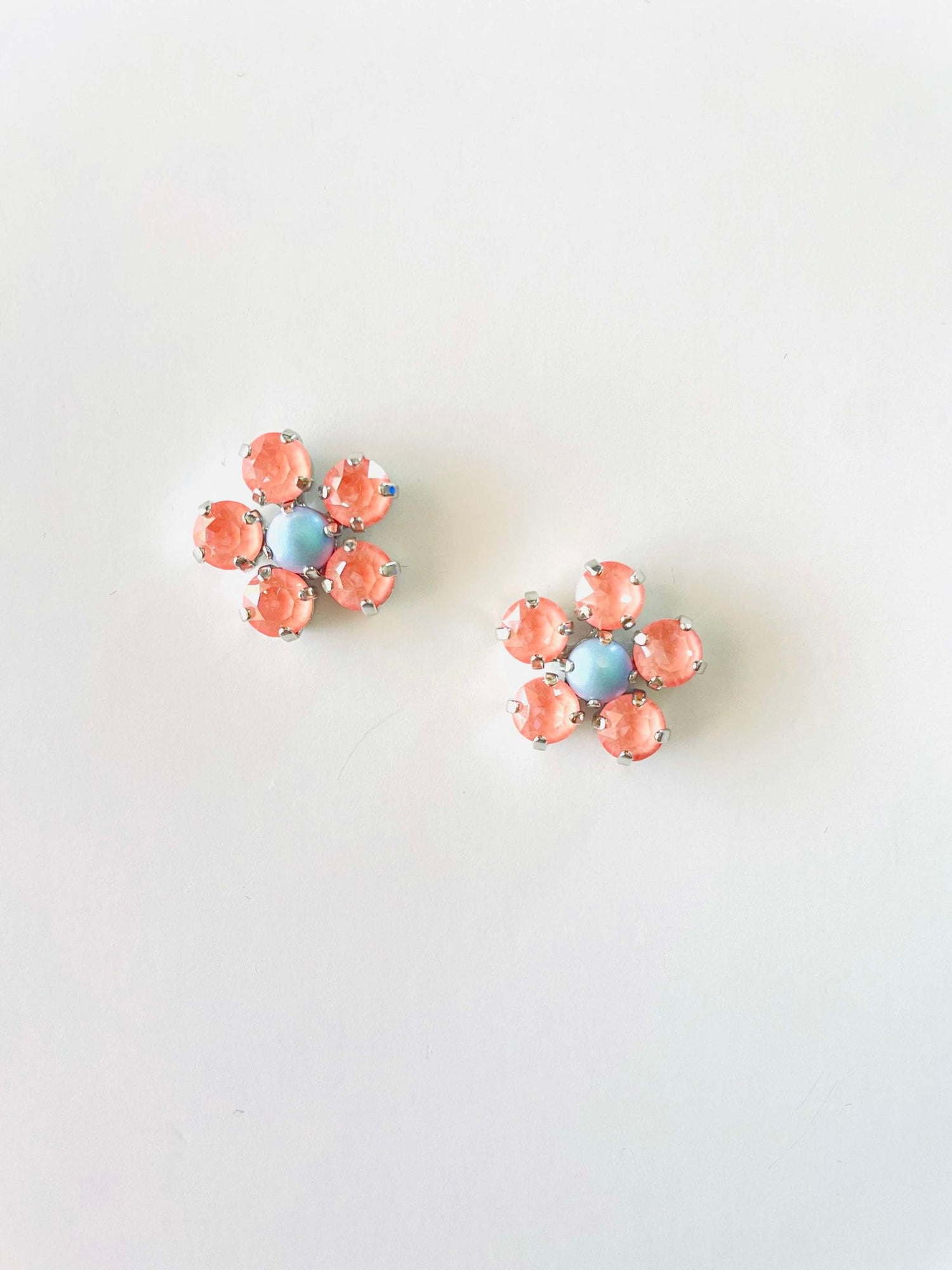 Iridescent Flamingo Floral Earrings