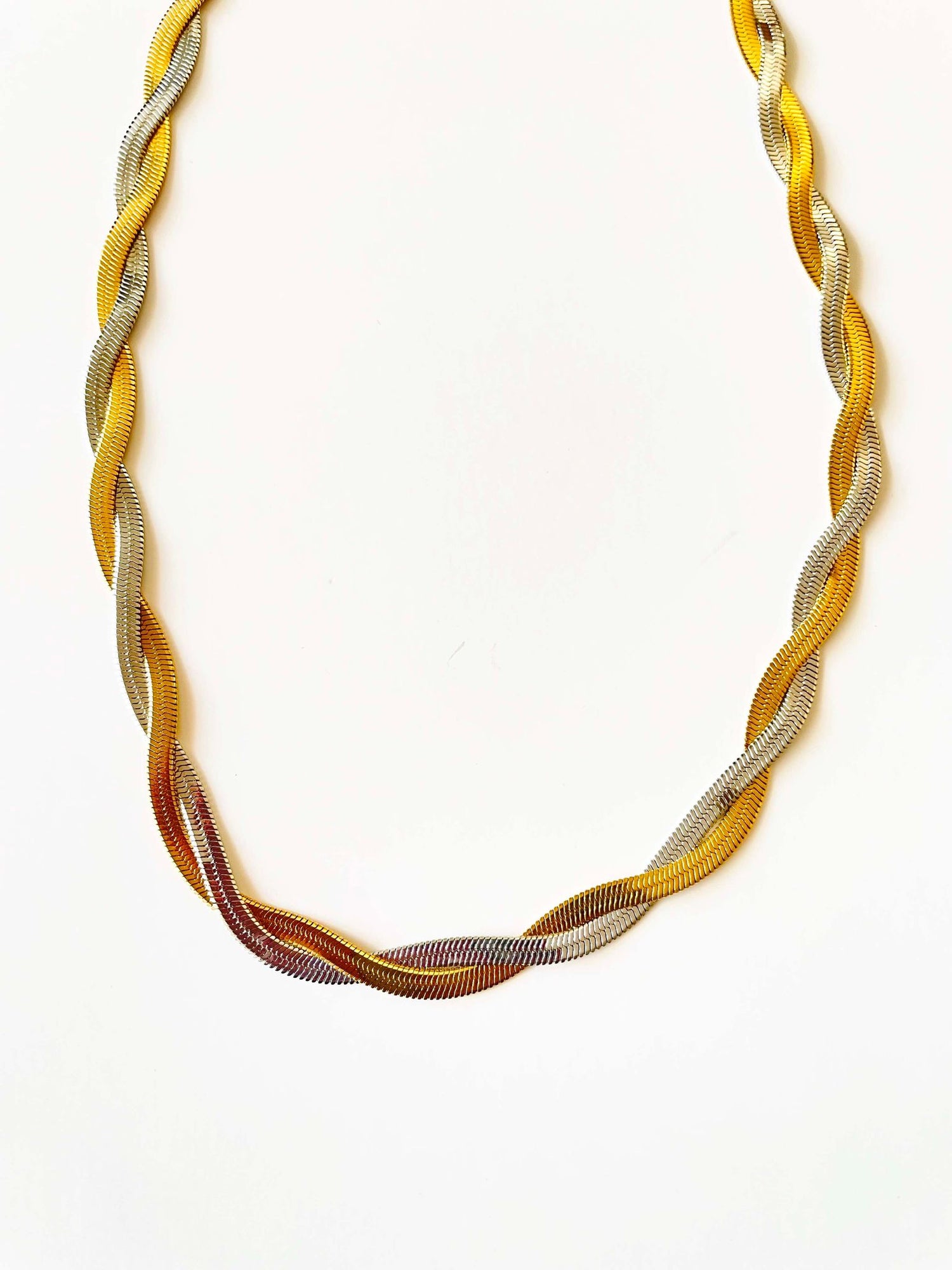 Two Tone Twisted Necklace {Waterproof Jewelry!}