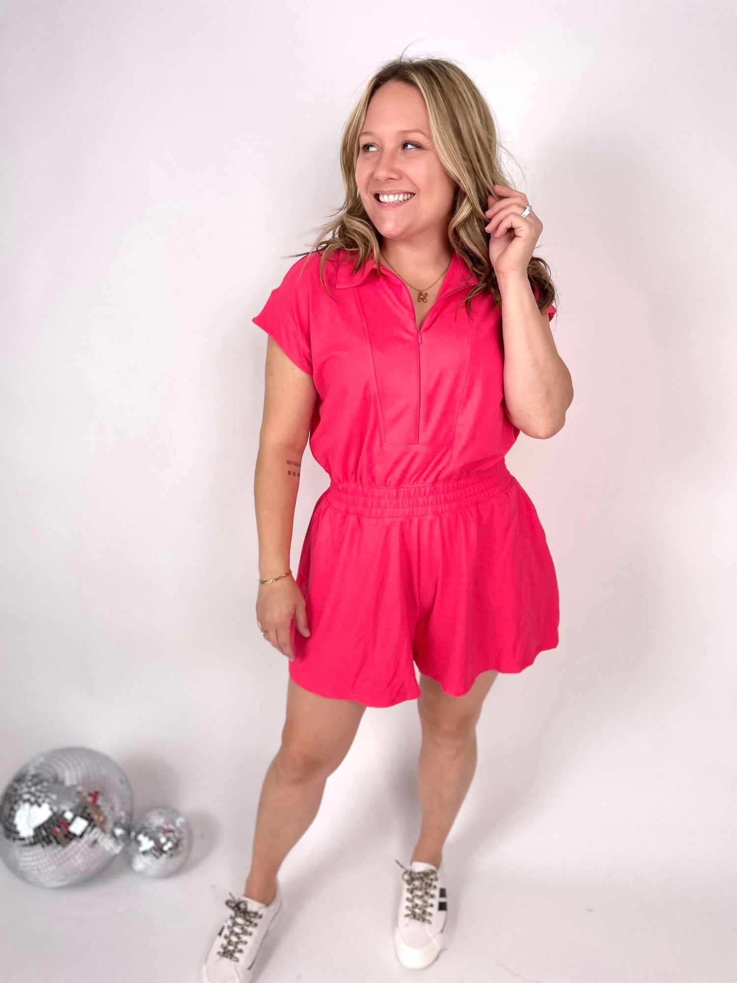 Zip-It-Up Romper in Pink