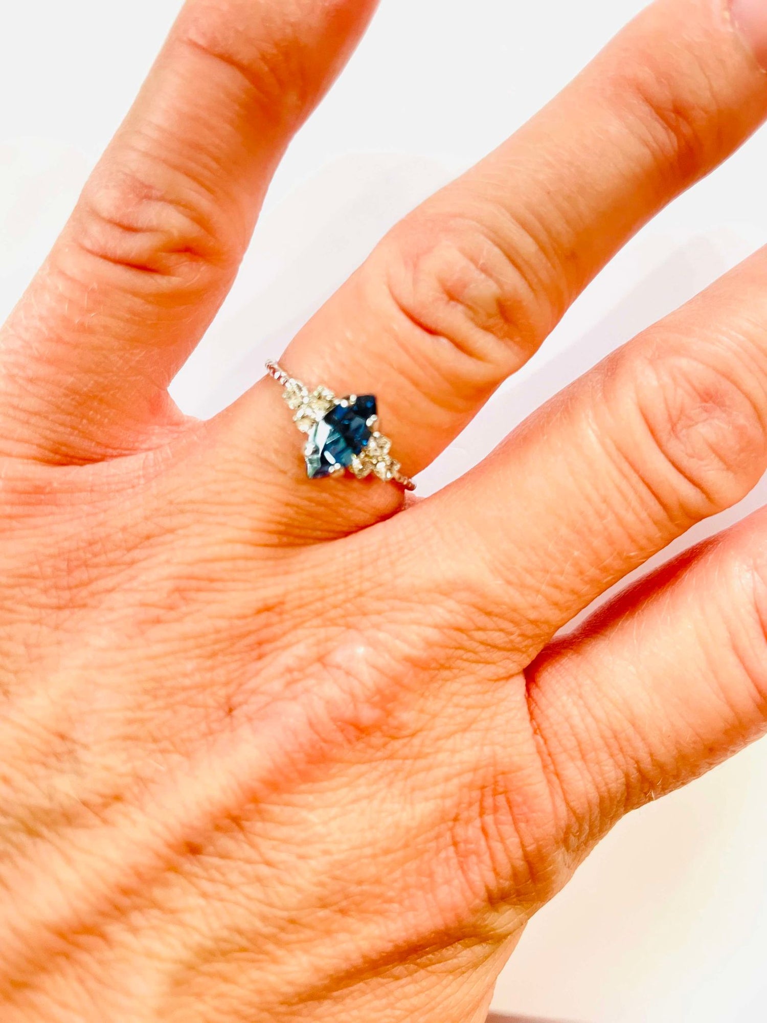 Navette Rhinestone Ring in Montana