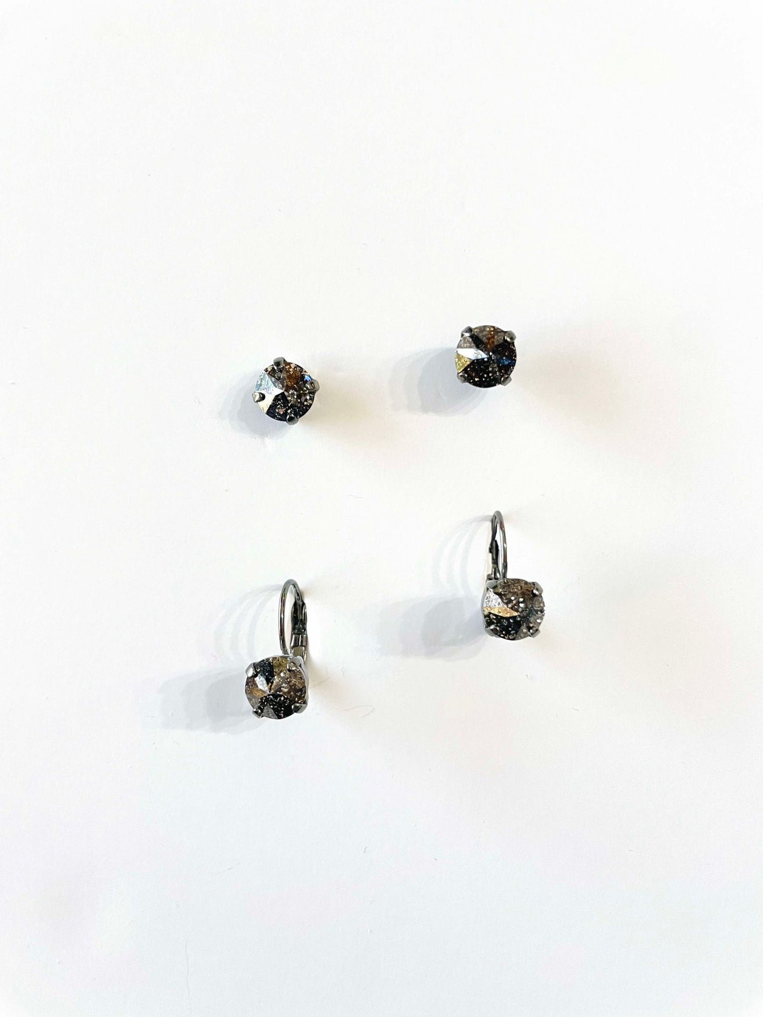 8mm Drop OR Post in Black Patina - Spike {Black Metal}