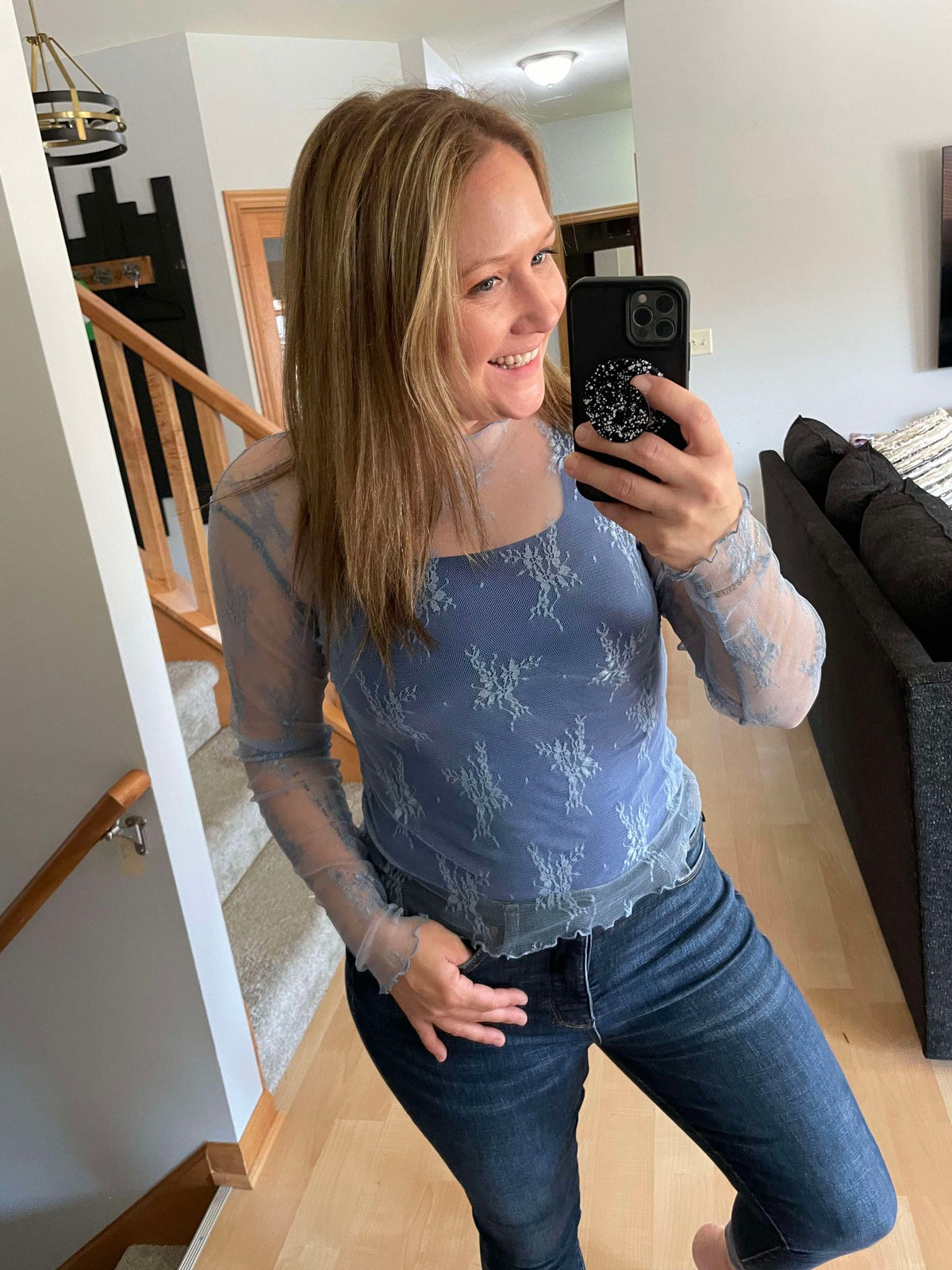 Airy Delight Top in Blue {S-L} - KaraMarie