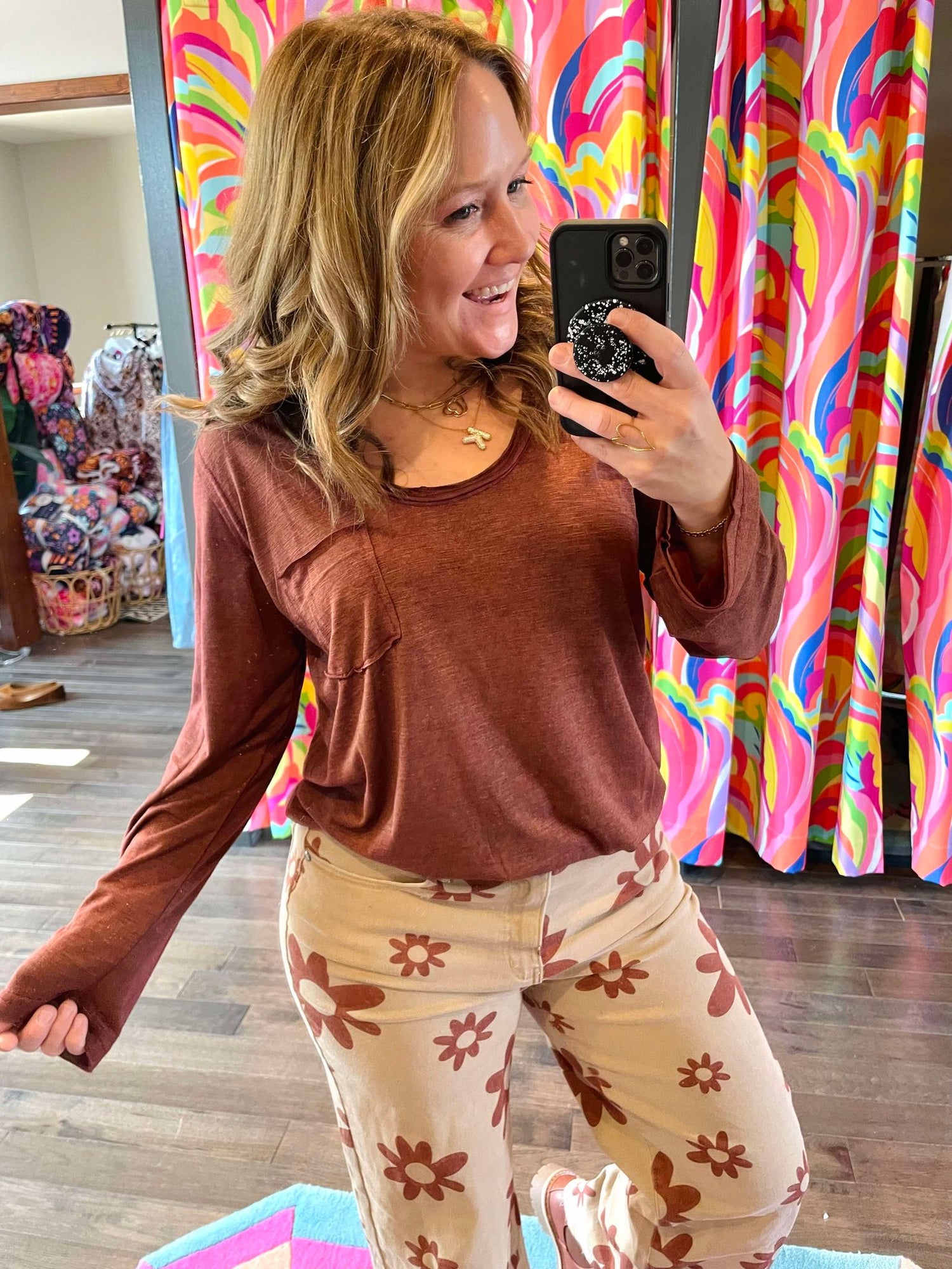 Hazy Sky Top In Burgundy