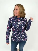 MM Soft Funnel Neck - Navy Floral {S-3X} - KaraMarie