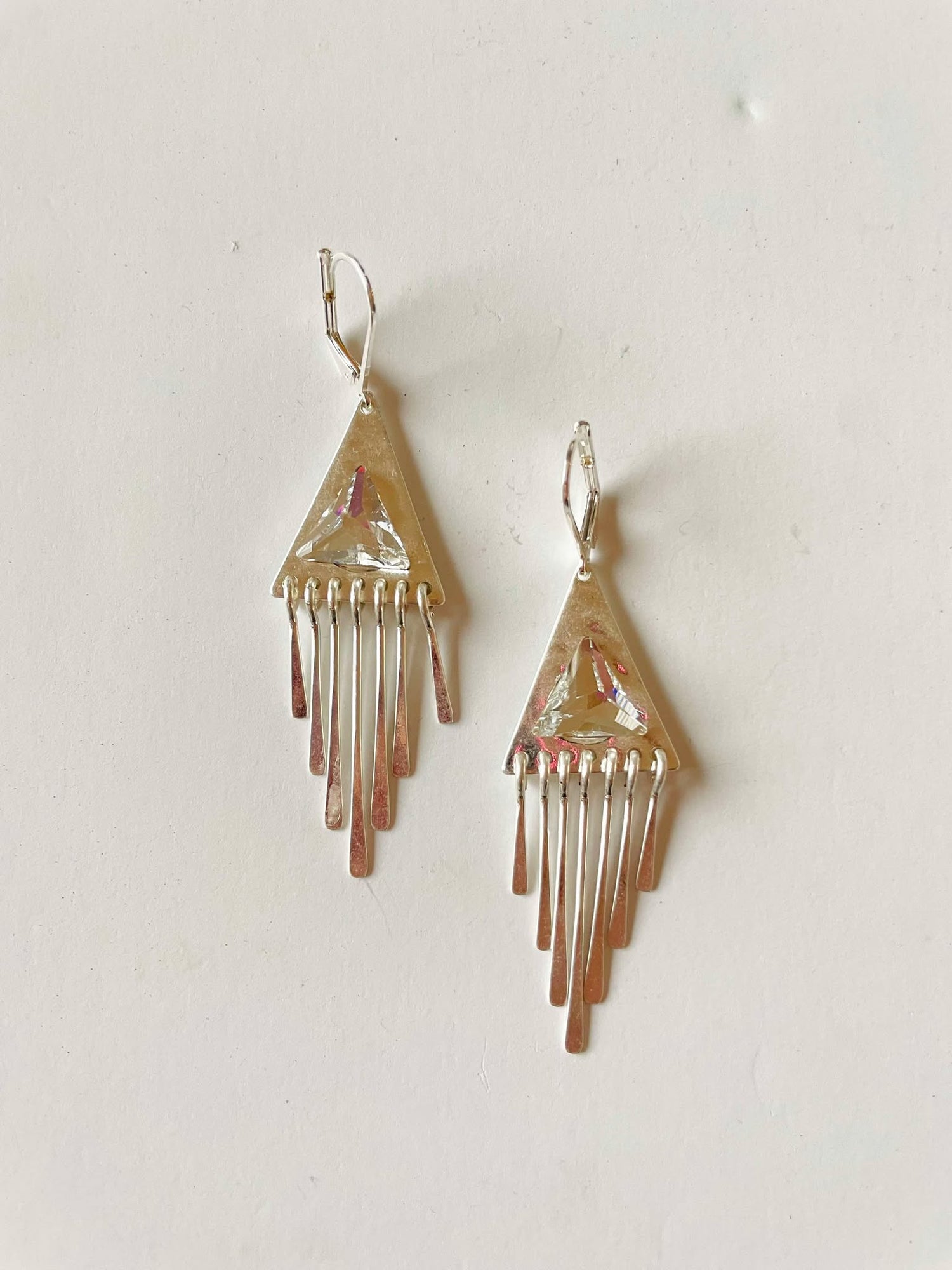 Boho Triangle Fringe Earrings {Gold or Silver Metal!}