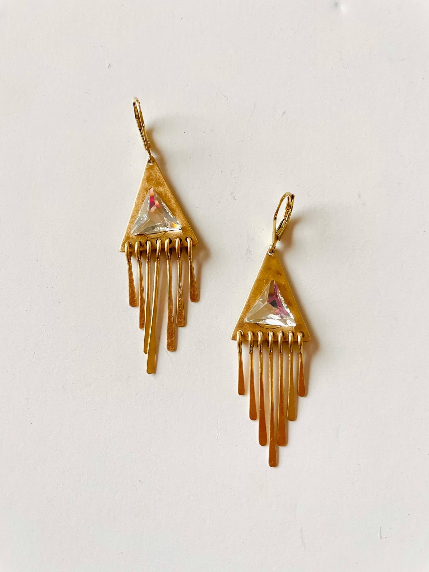 Boho Triangle Fringe Earrings {Gold or Silver Metal!}