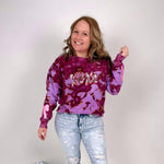 Custom Ice Dyed Sweatshirt - Sequin XOXO with Bows {S-3X} - KaraMarie