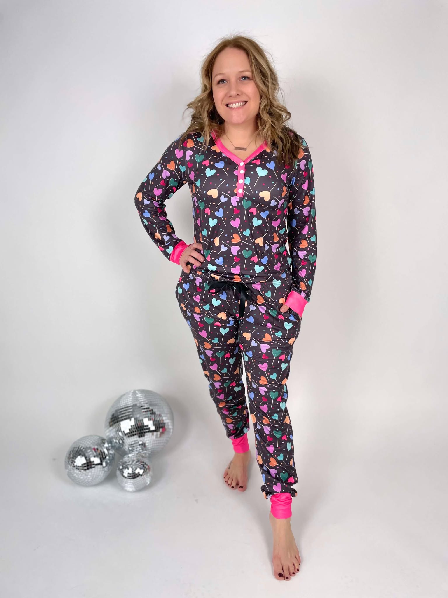 Pajama Set - Heart Lollipops {S-2X} - KaraMarie