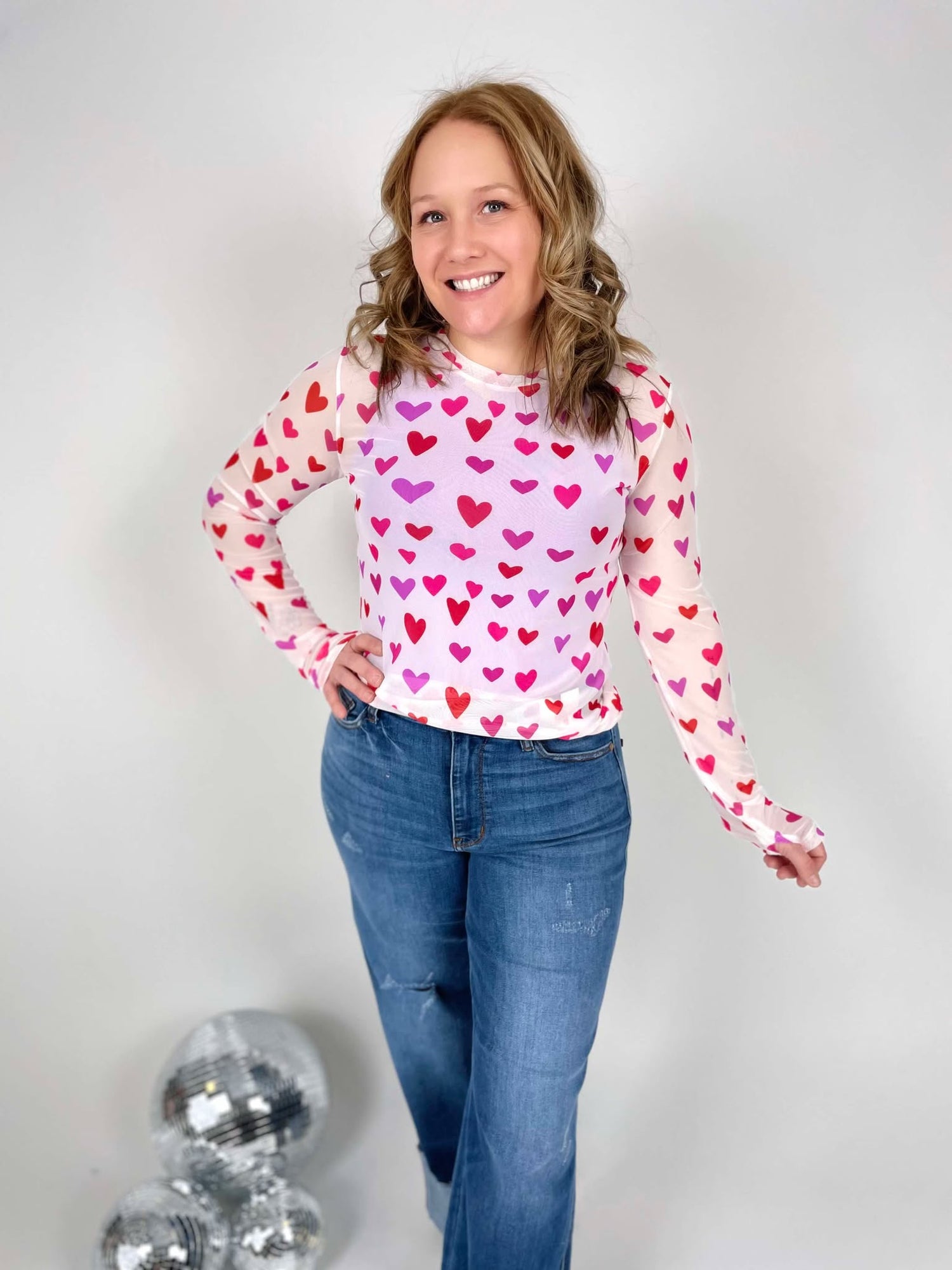 BLAKELEY Dress It Up Mesh Tops in Hearts