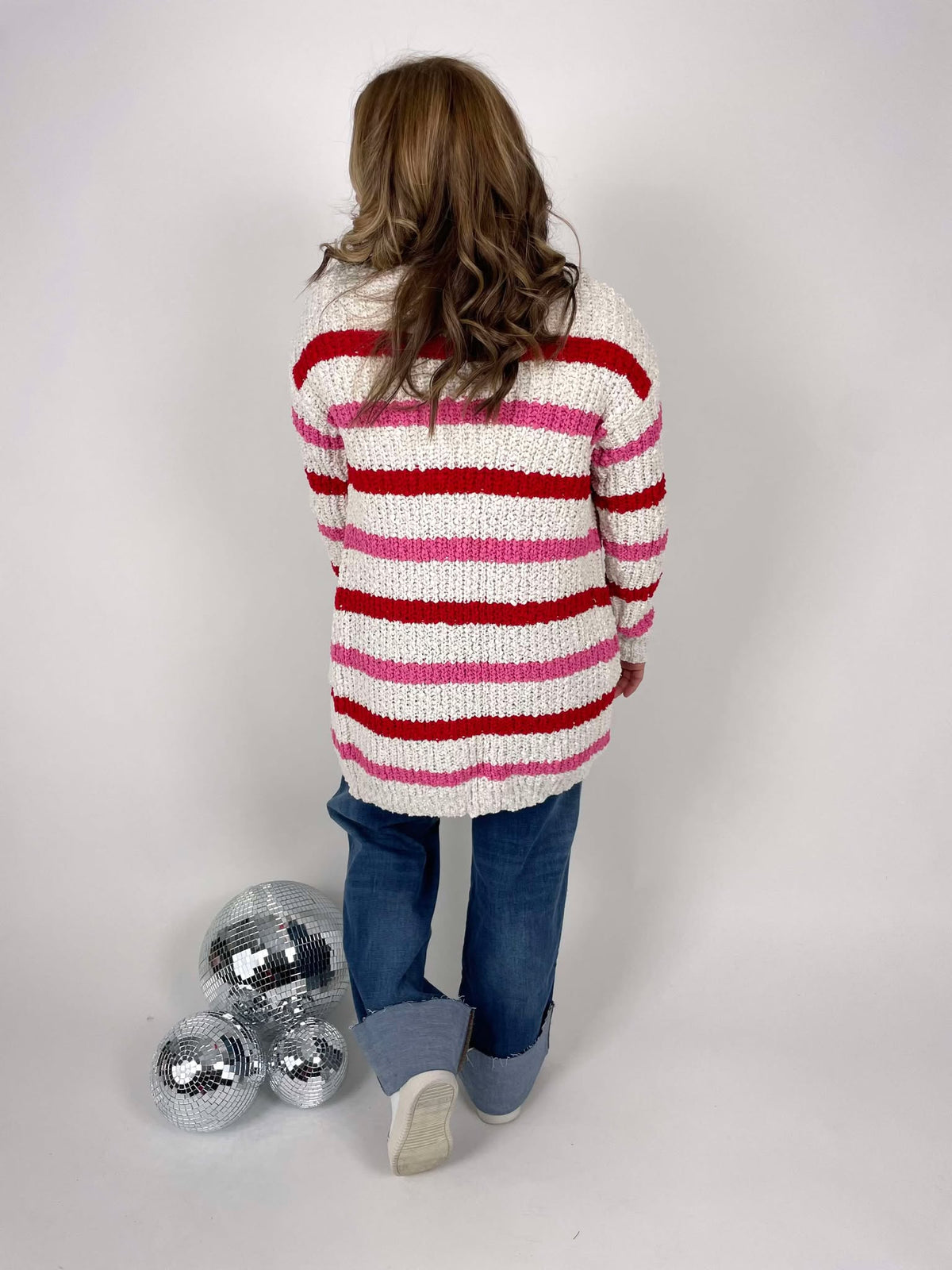 MM Valentine's Stripe Cardigan {XS-2X} - KaraMarie