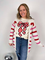 MM Valentine's Stripe Cardigan {XS-2X} - KaraMarie