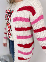 MM Valentine's Stripe Cardigan {XS-2X} - KaraMarie