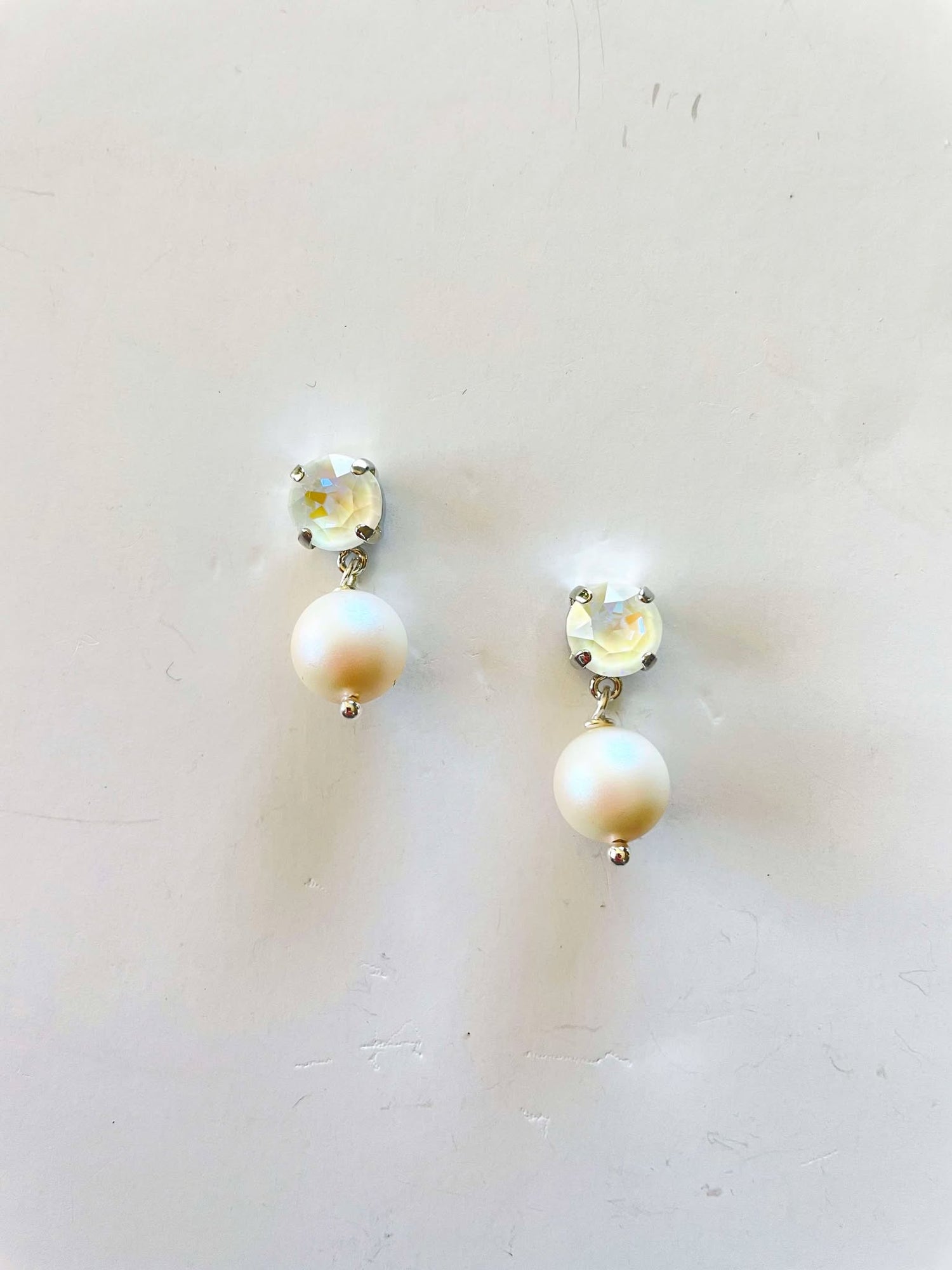 White Pearl Drop Earrings