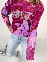Custom Ice Dyed Sweatshirt - Sequin XOXO with Bows {S-3X} - KaraMarie