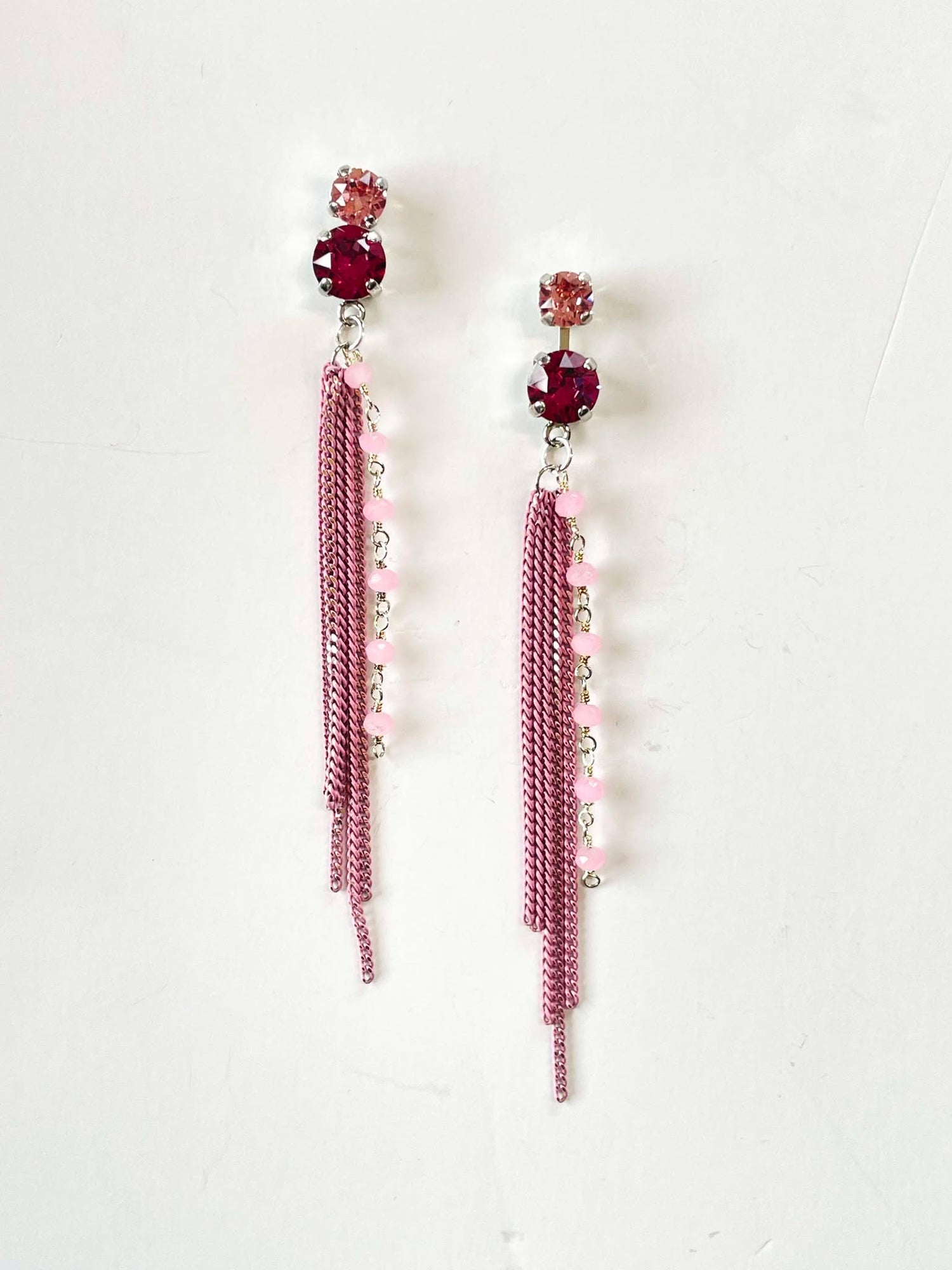 Pink Mirage Fringe Earrings