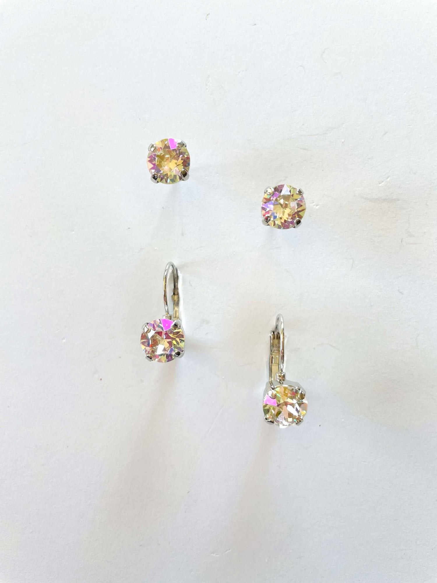 8mm Drop OR Post in Crystal Glimmer